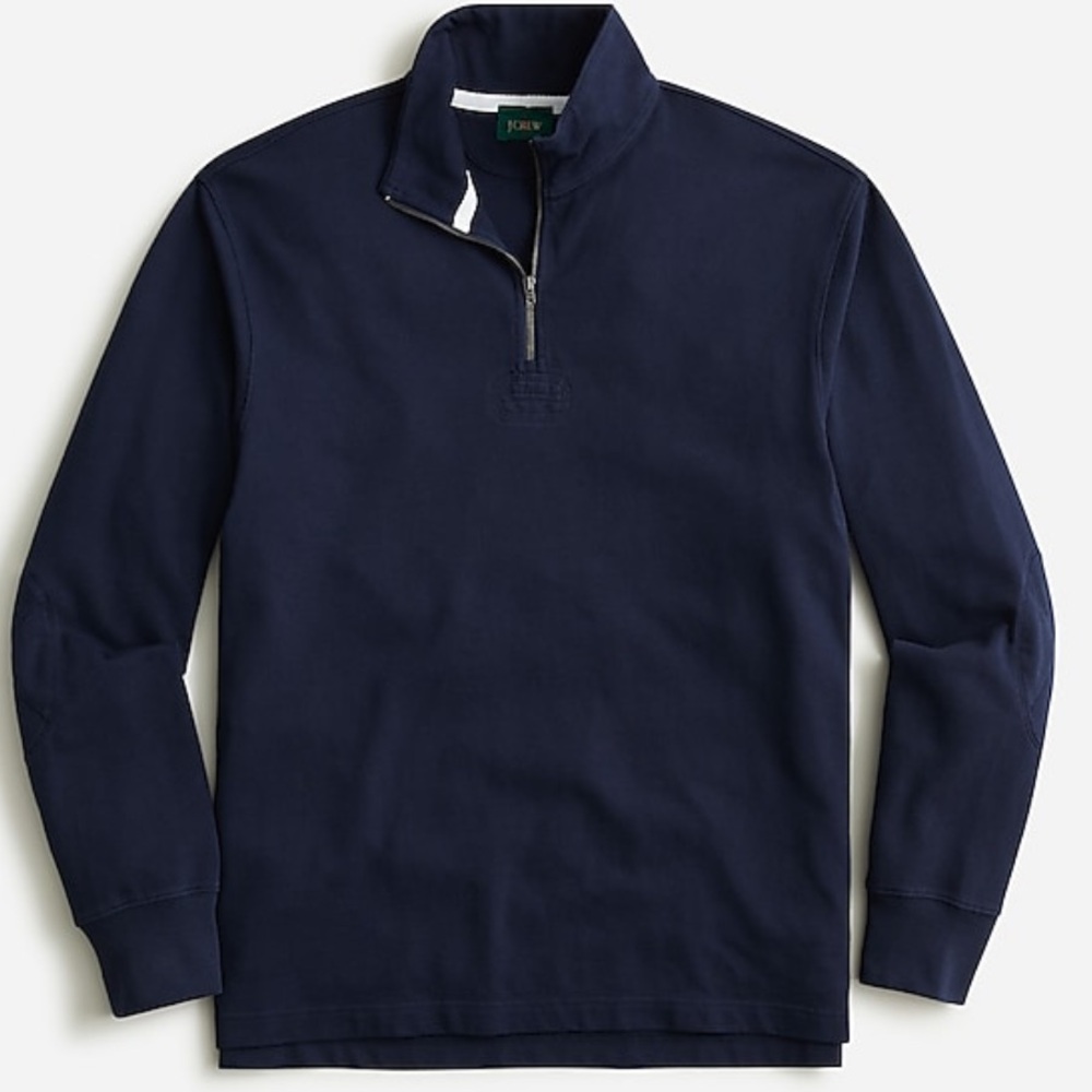 New Jcrew half zip rugby pullover in navy in XS